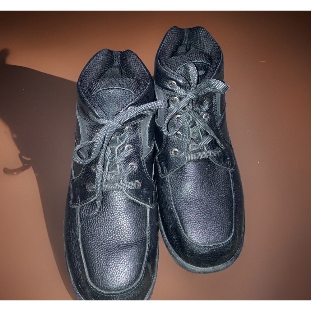 OrthoFeet Mens 10.5 4E X-Wide Leather Orthopedic Comfort Shoes Black Walking